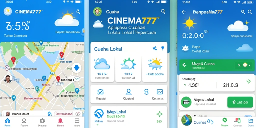 Tampilan antarmuka user-friendly CINEMA777 untuk informasi cuaca lokal.