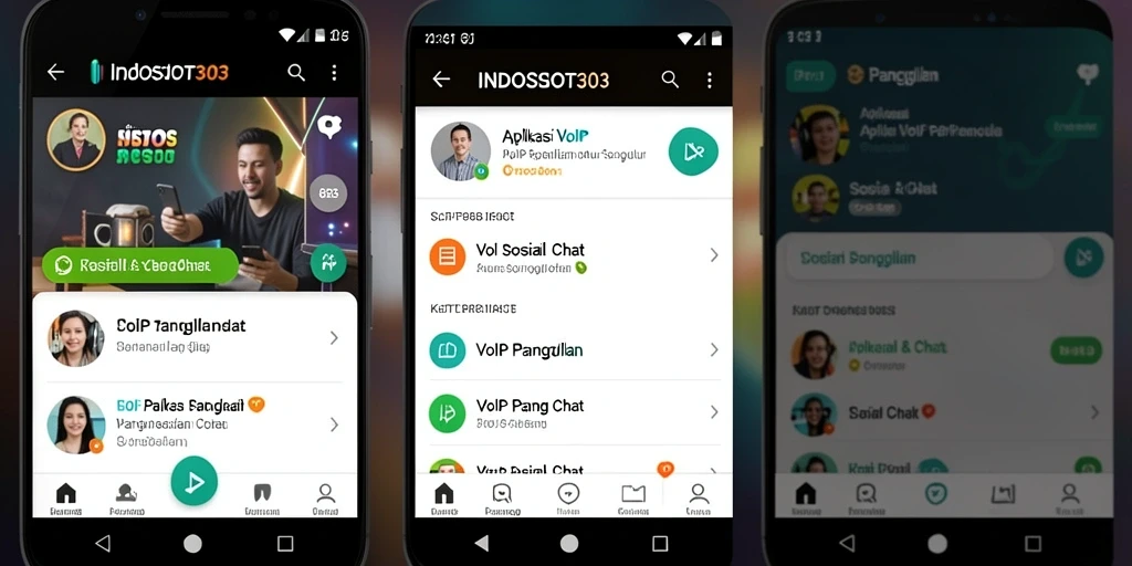 Antarmuka aplikasi INDOSLOT303 untuk panggilan VoIP yang intuitif dan modern.