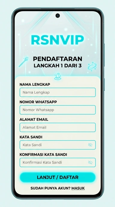 Tampilan halaman daftar rsnvip